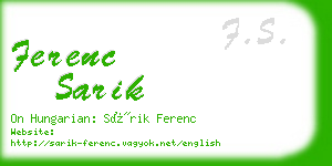 ferenc sarik business card